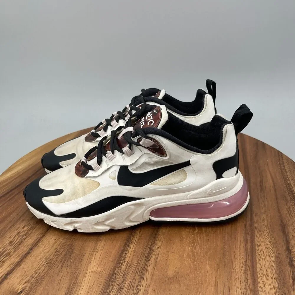 NIKE Air Max 270 React Shoes Womens Size 7.5 White Running Comfort Walking Gym